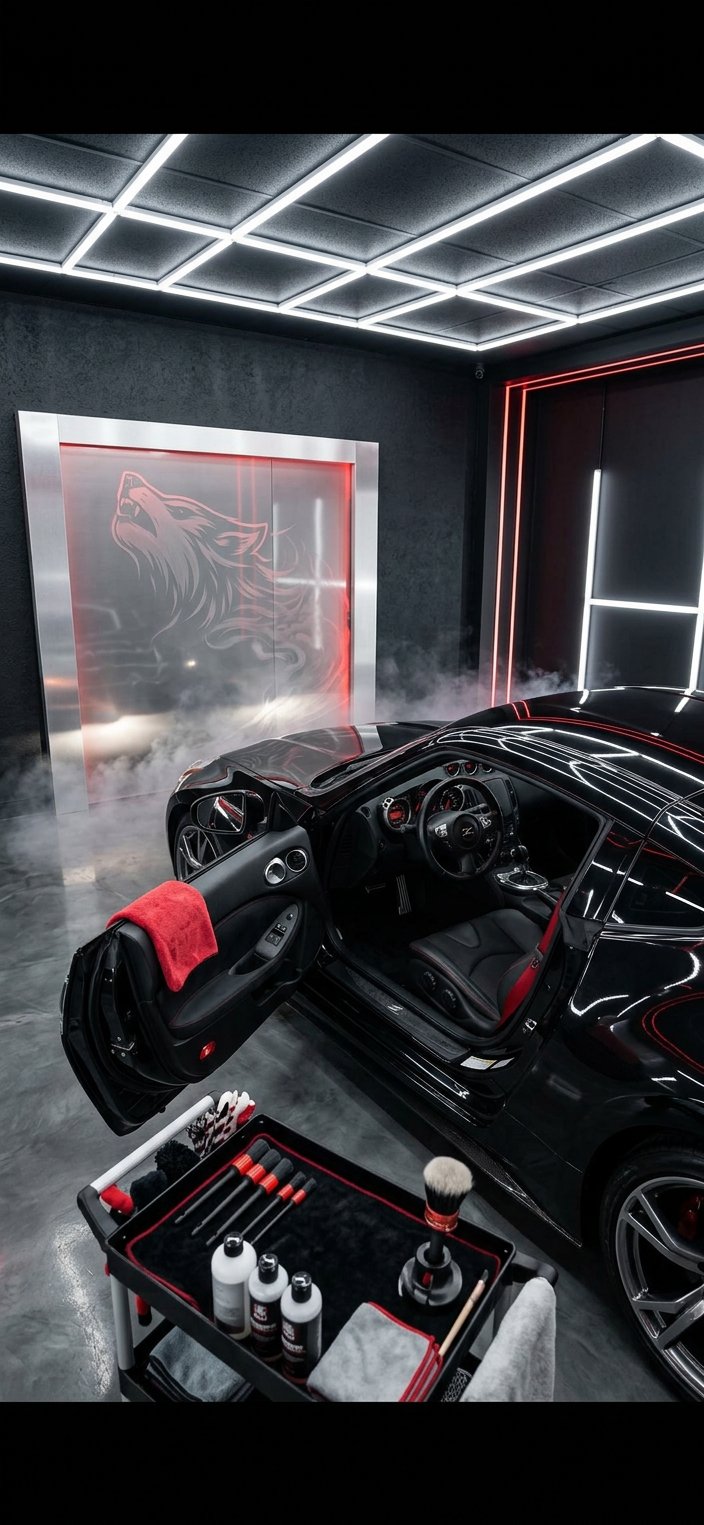 Interior and exterior detailing scene